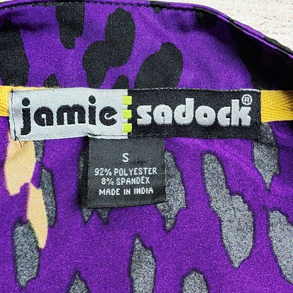 Jamie Sadock Womens Size S Quarter Zip Golf Top Purple black Animal Print - Picture 3 of 7